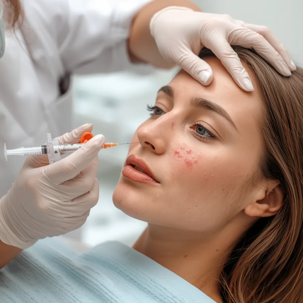 Botox injection for patient with sensitive skin or eczema at kalon Dermatology Brooklyn